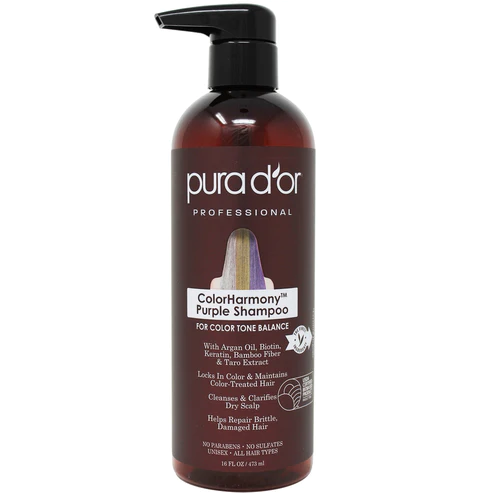 Dầu gội phục hồi tóc PURA D'OR ColorHarmony Purple Shampoo 473ml