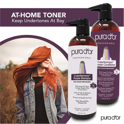 Dầu xả phục hồi tóc PURA D'OR ColorHarmony Purple Conditioner 473ml