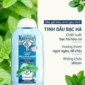 DẦU GỘI TRỊ GÀU LE PETIT MARSEILLAIS 2 In 1 TINH DẦU BẠC HÀ 250ml