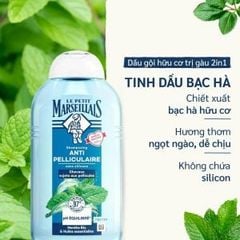 DẦU GỘI TRỊ GÀU LE PETIT MARSEILLAIS 2 In 1 TINH DẦU BẠC HÀ 250ml