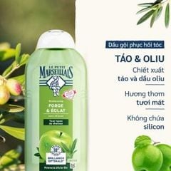 DẦU GỘI PHỤC HỒI TÓC LE PETIT MARSEILLAIS CHIẾT XUẤT TÁO & OLIU 300ml