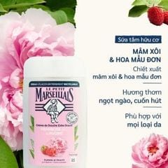 SỮA TẮM LE PETIT MARSEILLAIS CHIẾT XUẤT QUẢ MÂM XÔI & HOA MẪU ĐƠN 250ml