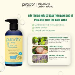 Sữa tắm gội cao cấp dành cho bé PURA D'OR Baby All In One Wash 473ml