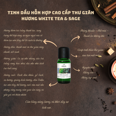 Tinh dầu hỗn hợp Cao cấp thư giản hương trà trắng - xô thơm  Himalaya White tea & Sage Oil
