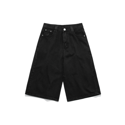  DISTRESSED WASHED BAGGY SHORT JEANS 