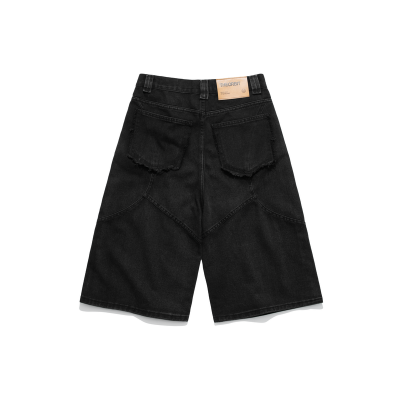  DISTRESSED WASHED BAGGY SHORT JEANS 