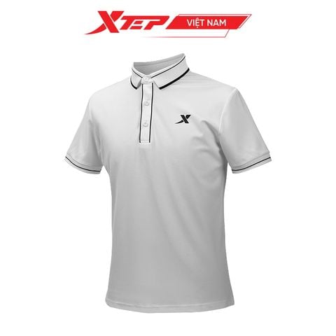 Áo polo nam Xtep có hoạ tiết đường viền kẻ năng động, chất vải mềm mại, thoáng mát 977229027004