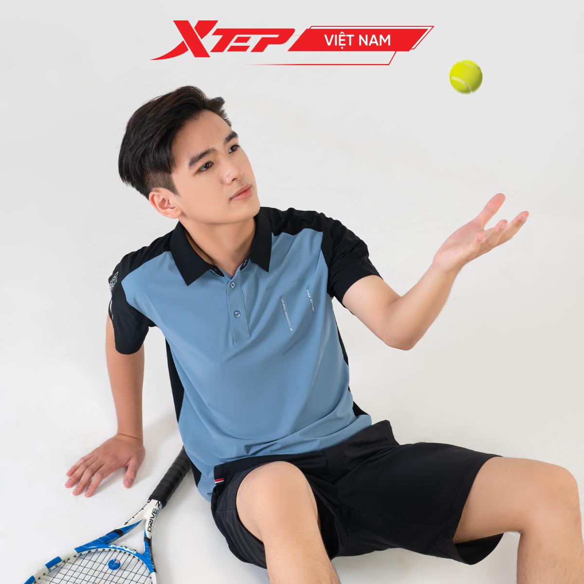  Áo Polo Thể Thao Nam Phối Tay Xtep 976229027004 
