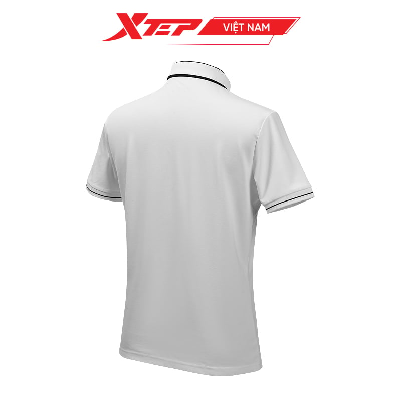  Áo polo nam Xtep có hoạ tiết đường viền kẻ năng động, chất vải mềm mại, thoáng mát 977229027004 