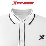  Áo polo nam Xtep có hoạ tiết đường viền kẻ năng động, chất vải mềm mại, thoáng mát 977229027004 