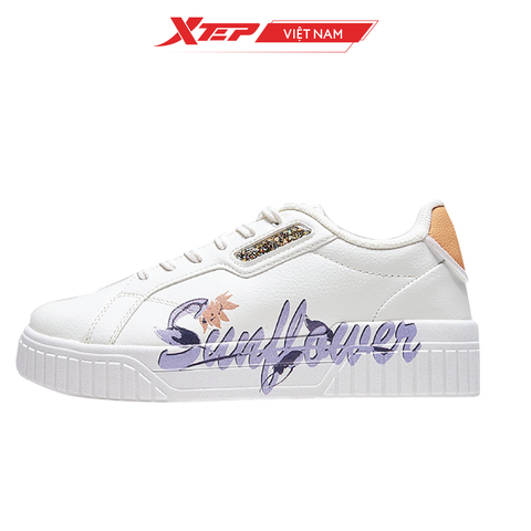 Giày sneaker nữ Xtep chính hãng, đế bằng hoạ tiết xinh xắn 979118316765