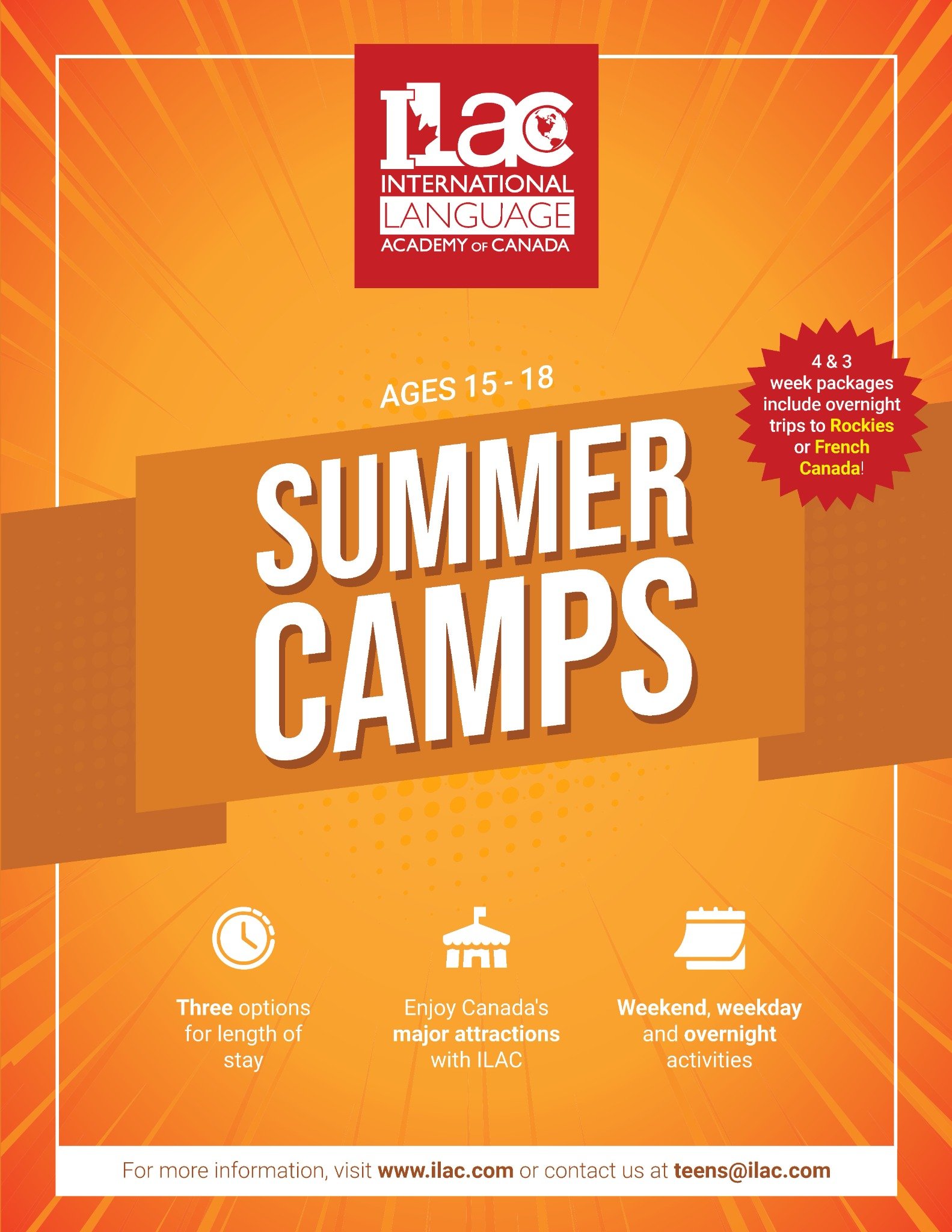 CHƯƠNG TRÌNH SUMMER CAMPS HỌC VIỆN ILAC - CANADA