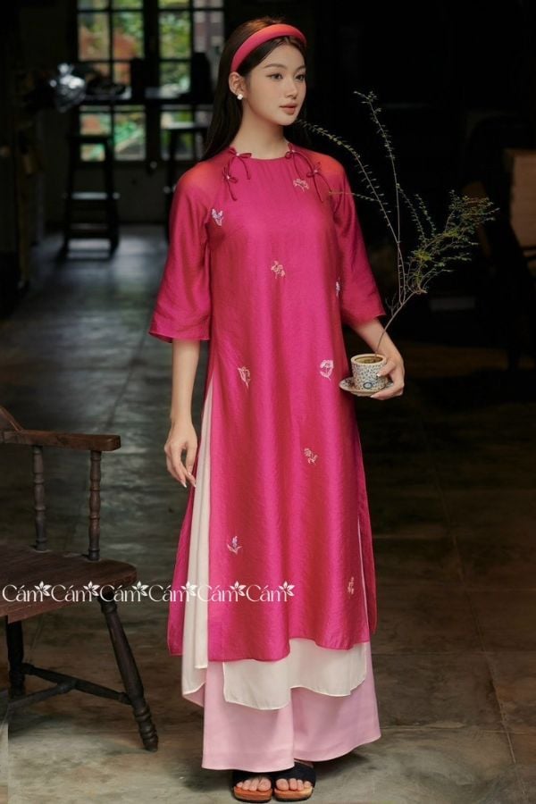 Áo Dài Cách Tân Thêu Hoa Áo dài CÁM