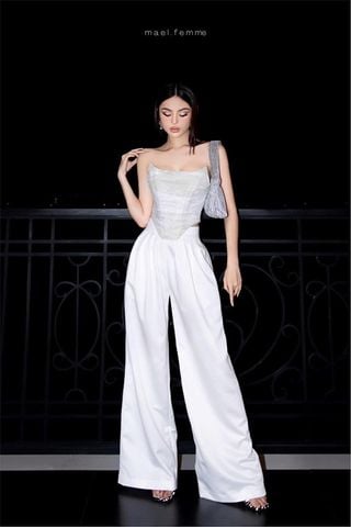 Áo Kiểu Cúp Ngực x Quần Dài Ống Suông MAEL FEMME