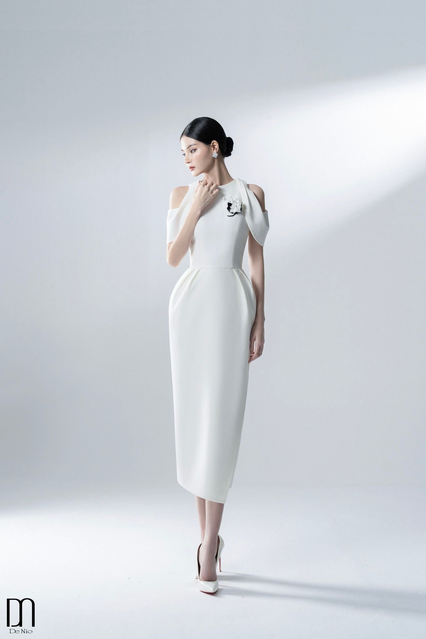Đầm Midi Vai Kiểu Dáng Suông DE NIO
