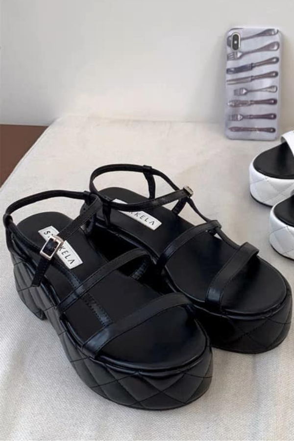 Giày Sandal Đế Bánh Mì Dây Ngang OMNES