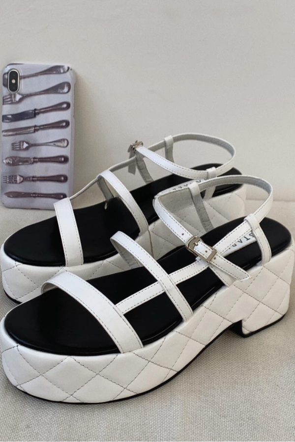 Giày Sandal Đế Bánh Mì Dây Ngang OMNES