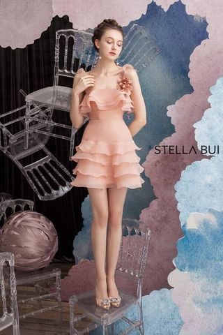 Đầm Ngắn Cúp Ngực Xếp Tầng STELLA BUI