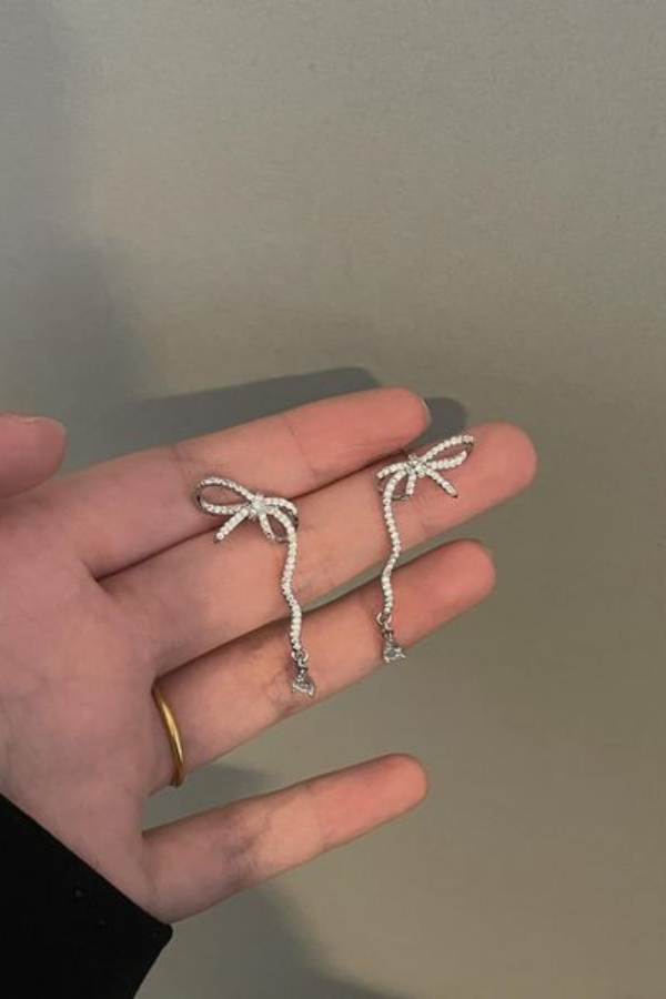 Bông Tai Nơ Đính Đá OMNES