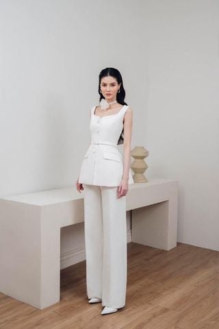 Áo Vest Không Tay x Quần Ống Xuông WHITE PLAN