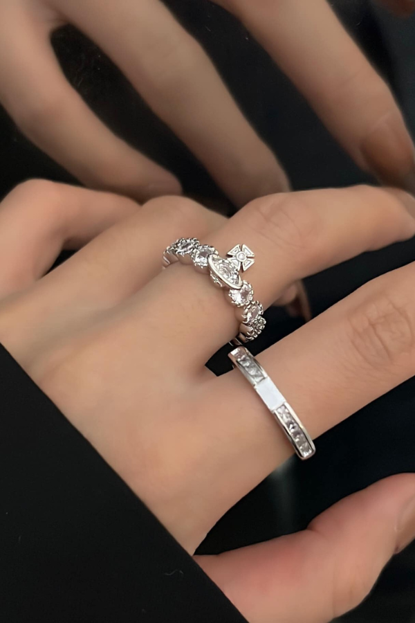 Set Nhẫn Đính Đá Lấp Lánh OMNES