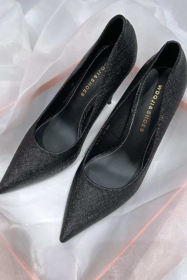 Giày Cao Gót Ánh Nhũ Nhẹ OMNES