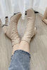 Giày Boot Nhăn Cổ Thấp Gót Vuông OMNES