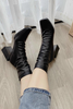 Giày Boot Nhăn Cổ Thấp Gót Vuông OMNES