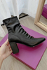 Giày Boot Nhăn Cổ Thấp Gót Vuông OMNES