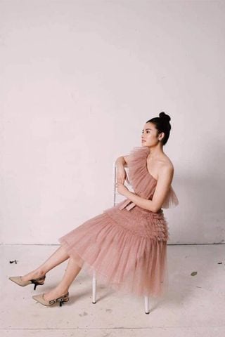 Đầm Midi Trễ Vai STELLA BUI