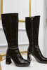 Giày Boot Lửng Da Bóng Gót Trụ OMNES