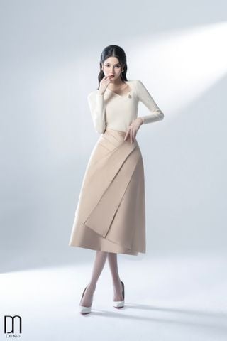 Áo Kiểu Tay Dài x Chân Váy Midi DE NIO