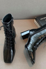 Giày Boot Đế Vuông Đa Bóng Đan Dây OMNES