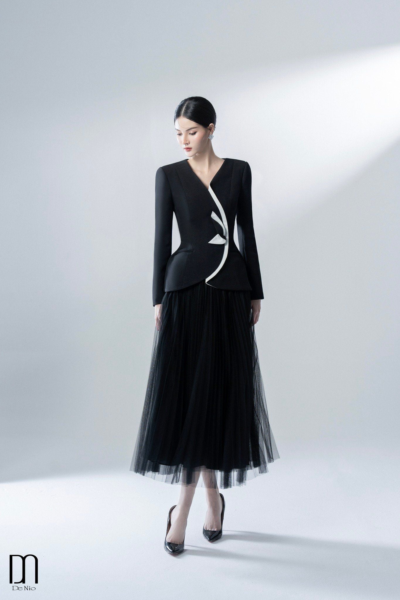 Áo Kiểu Tay Dài x Chân Váy Midi DE NIO