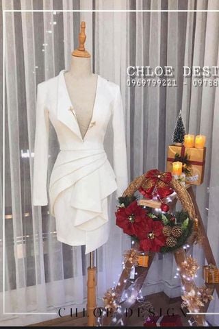 Áo Vest Tay Dài Xếp Ly Chéo CHLOE DESIGN