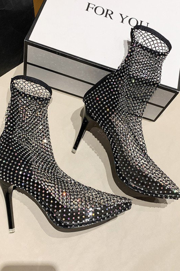 Giày Boot Lưới Có Đính Các Hạt Cườm OMNES