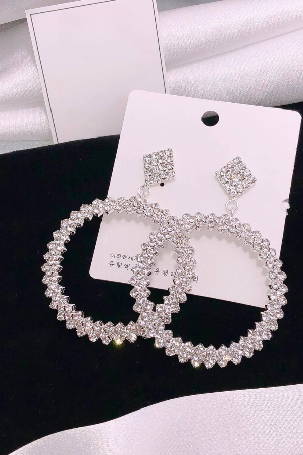 Bông Tai Tròn Lớn Pha Lê OMNES