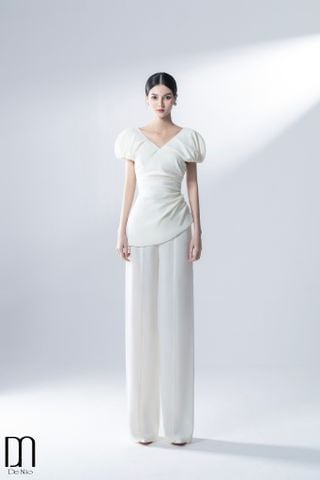 Áo Ngắn Vai Kiểu x Quần Dài Dáng Suông DE NIO