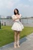 Đầm Ngắn Cổ Vuông Tay Kiểu ONON MADE