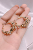 Bông Tai Hình Vòng Trang Trí Bằng Đá Rhinestone OMNES