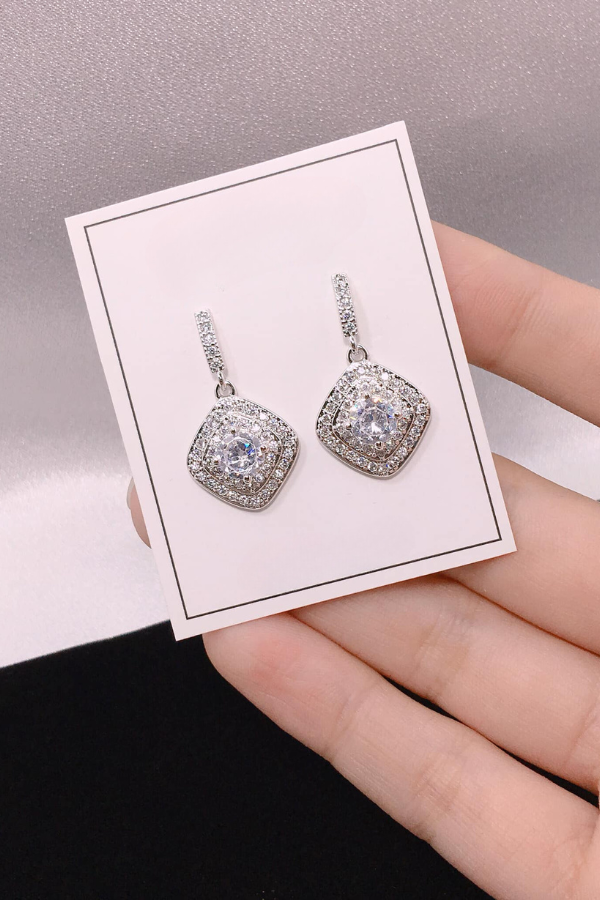 Bông Tai Pha Lê Đính Đá OMNES