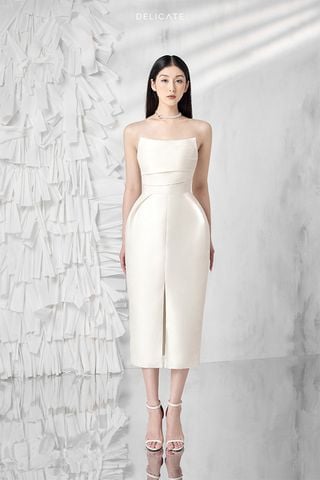 Đầm Midi Cúp Ngực Dáng Suông DELICATE