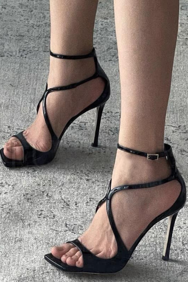 Giày Sandal Mũi Vuông Khóa Dây OMNES