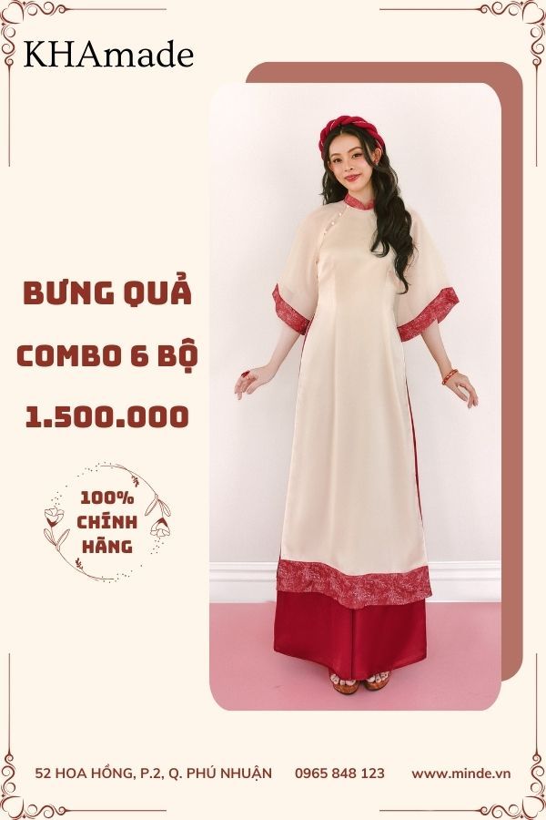 Áo Dài Nữ Cách Tân Combo Bưng Quả 6 Bộ KHAMADE