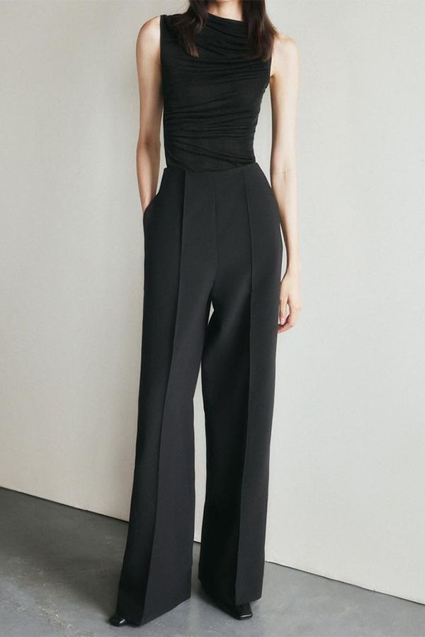 Áo Kiểu Cổ Tròn x Quần Dài Dáng Suông L'ESPOIR