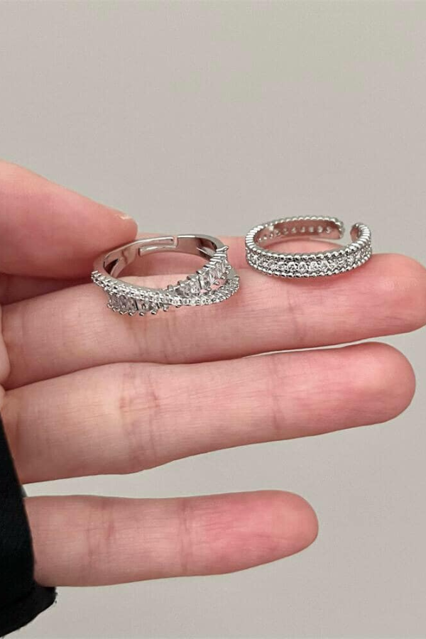 Nhẫn Set 2 Chiếc Đính Đá OMNES