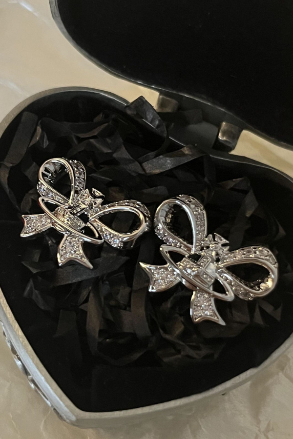 Bông Tai Nơ Đính Đá OMNES