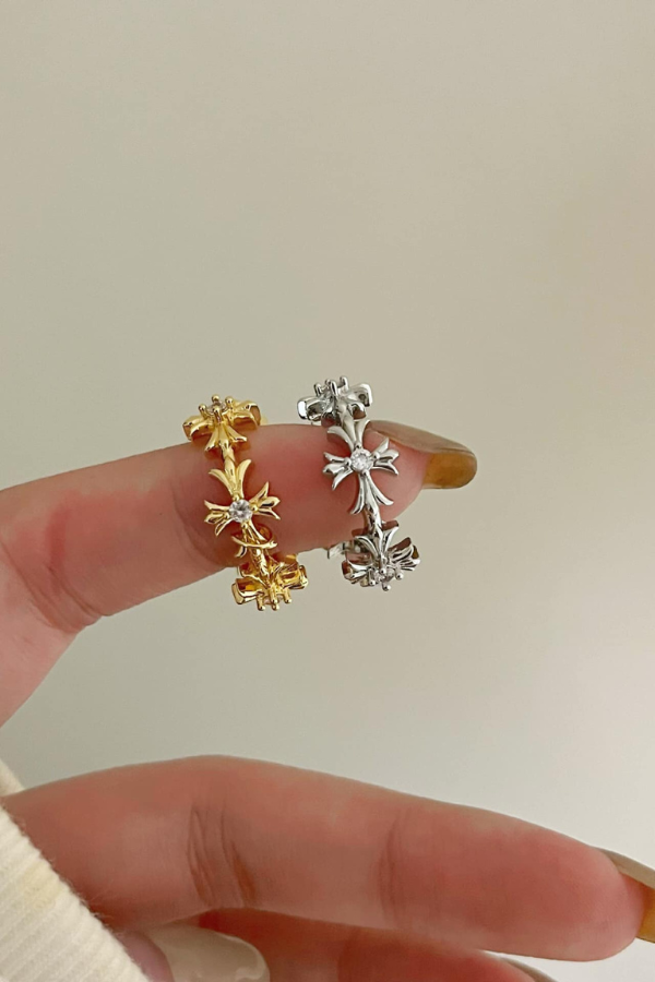 Nhẫn Set Kim Loại Đính Đá Nhỏ OMNES