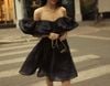 Đầm Ngắn Dáng Phồng Vai Kiểu EMWEAR
