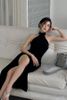 Đầm Midi Cổ Tròn Xẻ Tà TRIO JI